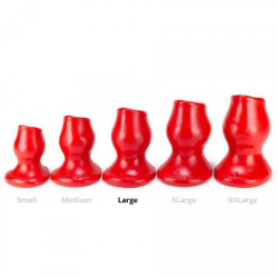 Oxballs Plug Tunnel Pig-Hole rouge Large - 9 x 7 cm
